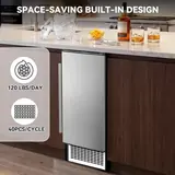 Under Counter Ice Maker, 120LBS/24H Comm, photo 5