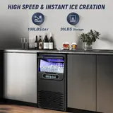 Under Counter Ice Maker Machine, 100LBS/, photo 3