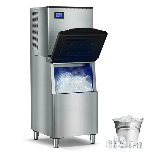 SOZT Commercial Ice Maker Machine 650LBS/24H with 350LBS Ice Storage Bin – 182 C