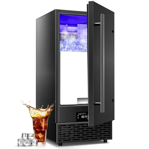 SOZT 15" Wide Commercial Under Counter Ice Maker – 120 lbs/Day, 25 lb Storage Bi