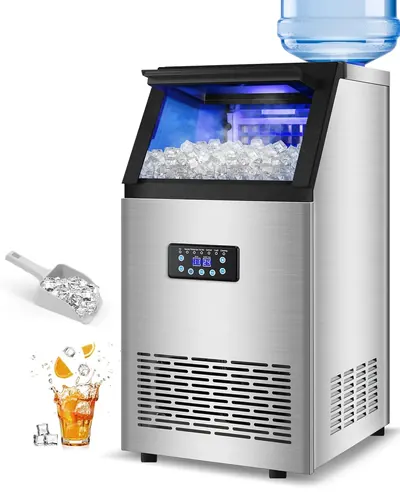 SOZT 120LBS/24H + 40 Cubes/12-18 Mins 15" Commercial Ice Maker - 30LBS Storage, 
