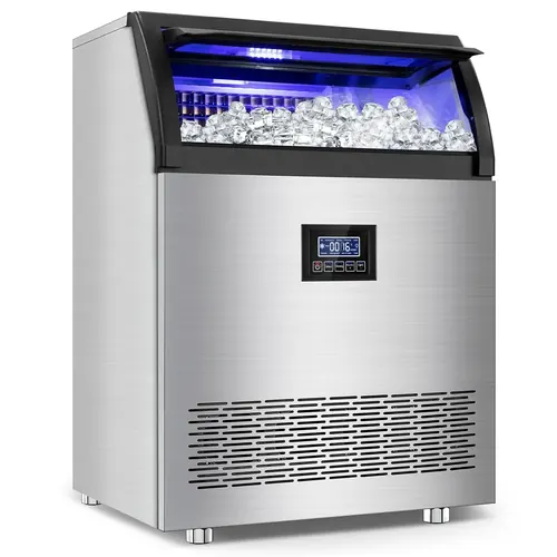 SOZT Commercial Ice Maker Machine 360LBS/24H, 80LBS Storage
