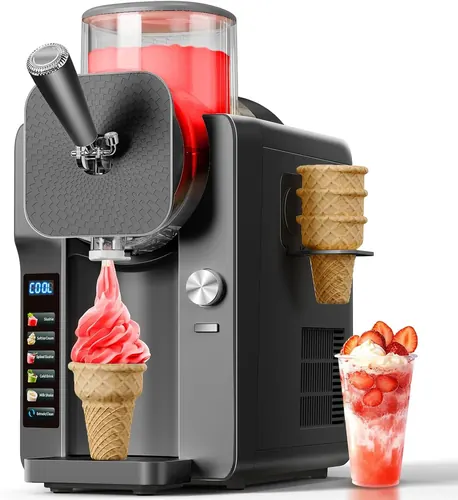 SOZT 2-IN-1 Slush Machine & Ice Cream Maker Machine, 6 Modes for Smoothies, Milk