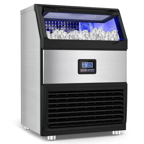 SOZT Commercial Ice Maker Machine 300LBS/24H, 75LBS Storage