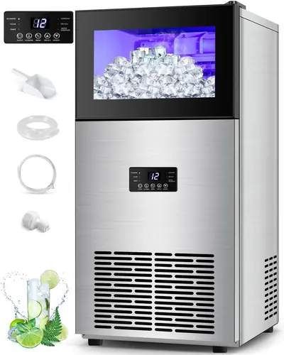 SOZT 130LBS/24H Commercial Ice Maker Machine with 35LBS Capacity - Stainless Ste